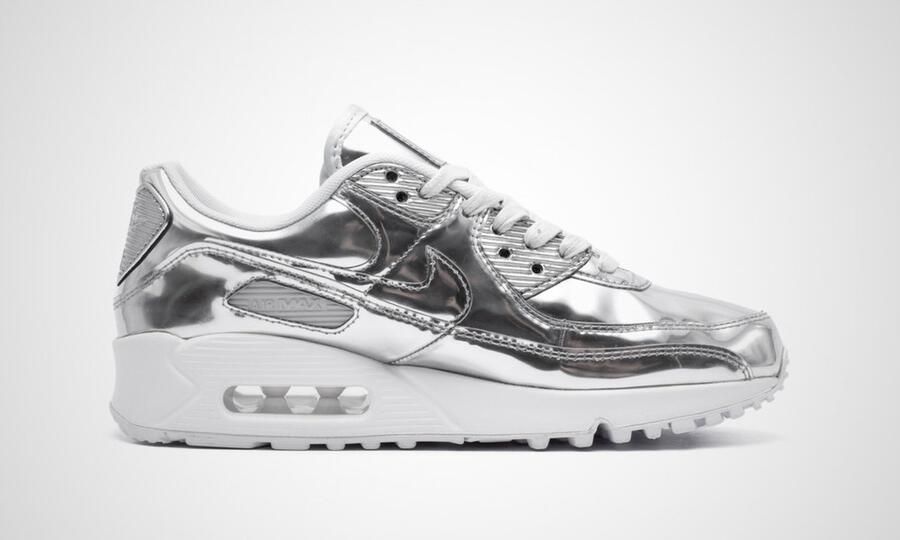 Nike Air Max 90 Metallic Pack 'Silver' Sneakers Unisex Zilver - Foto 4