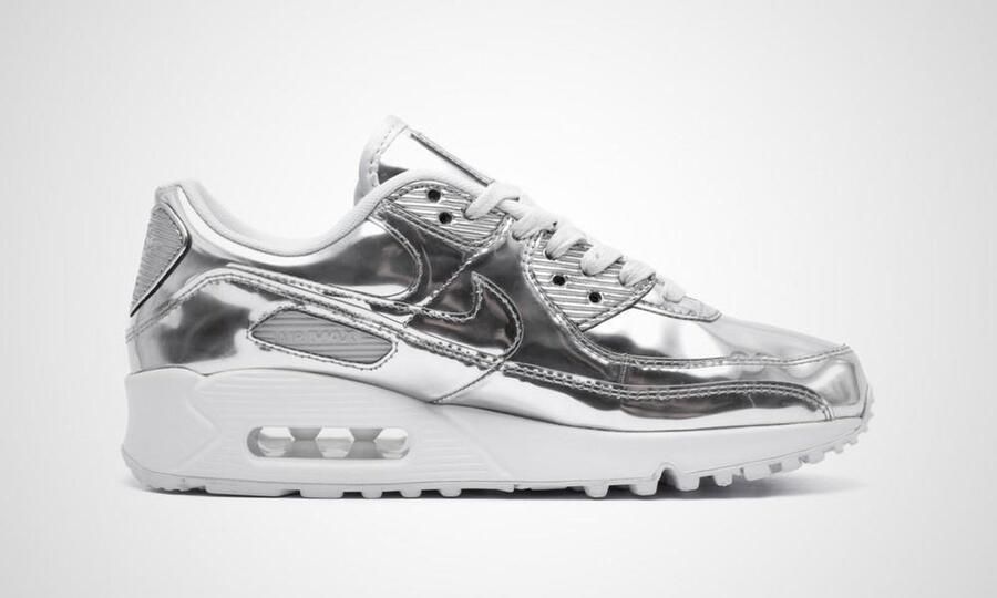 Nike Air Max 90 Metallic Pack 'Silver' Sneakers Unisex Zilver