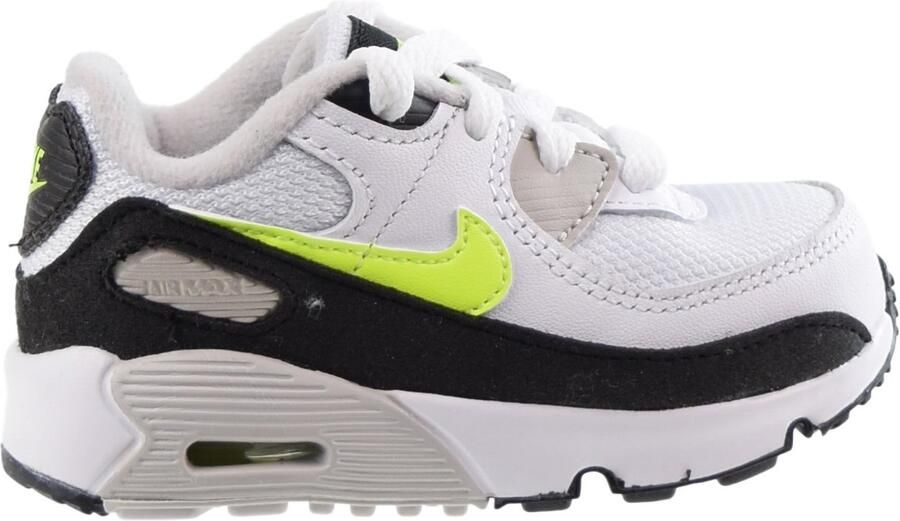 Nike Air Max 90 Leather Baby's White Black Neutral Grey Hot Lime Kind - Foto 2