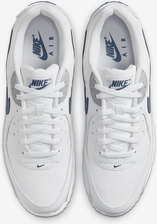 Nike Air Max 90 Wit Wolf Grey Diffused Blue Wit Grijs Air Max Lifestyle Heren Sneakers voor Mannen