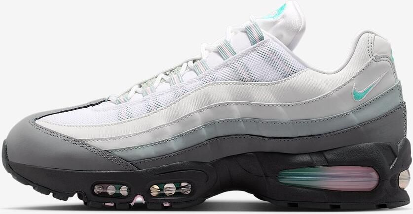 Nike Air Max 95 Big Bubble Anthracite Hyper Turquoise White Pink Foam Grijs Turquoise Air Max Lifestyle Heren Sneakers voor Mannen
