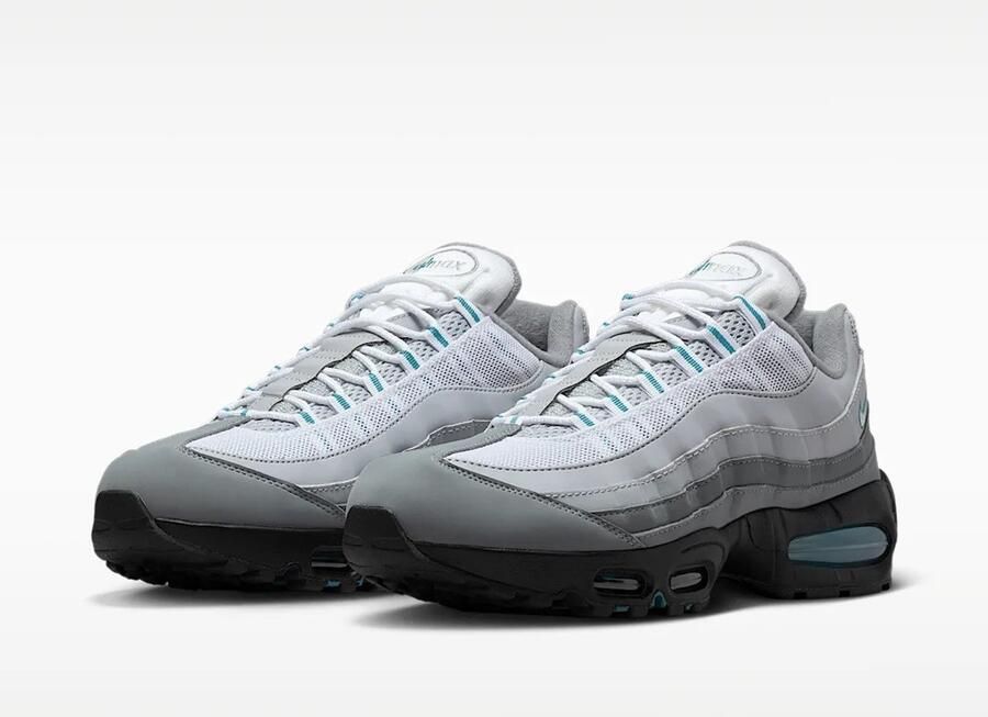 Nike Air Max 95 Big Bubble Cool Grey Mineral Teal Wolf Grey Metallic Silver Grijs Blauw Air Max Lifestyle Heren Sneakers voor Mannen - Foto 3