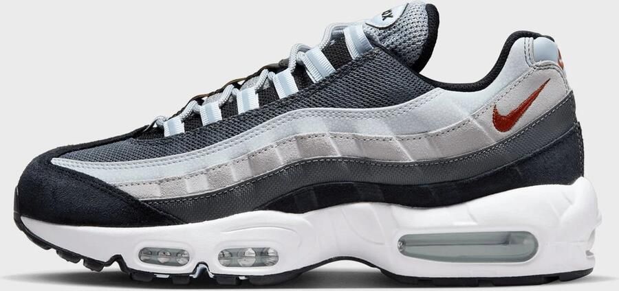 Nike Herenschoenen Air Max 95 Wolf Grey Black Blue Tint Rugged Orange- Heren Wolf Grey Black Blue Tint Rugged Orange