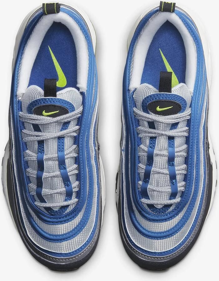 Nike Air Max 97 OG Sneakers Unisex Atlantic Blue Metallic Silver Zwart Voltage Yellow - Foto 3