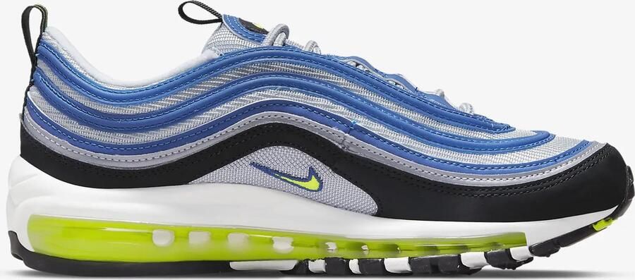 Nike Air Max 97 OG Sneakers Unisex Atlantic Blue Metallic Silver Zwart Voltage Yellow - Foto 7