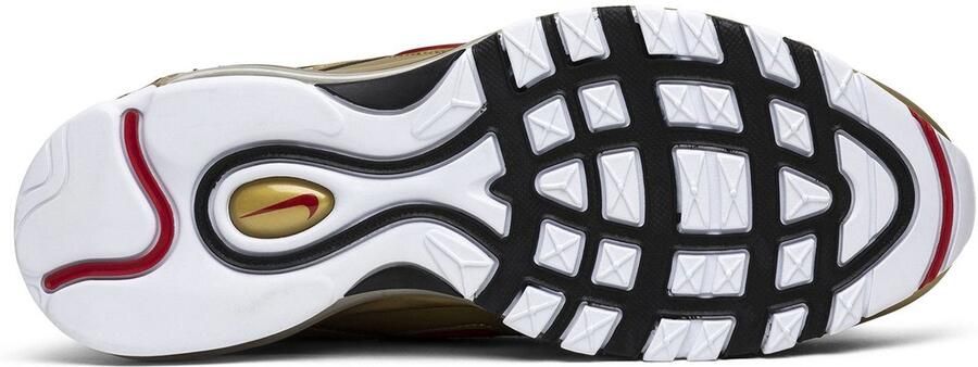 Nike Air Max 97 QS Zwart Metallic Gold Wit Varsity Red Zwart Geel Air Max Lifestyle Heren Sneakers voor Mannen