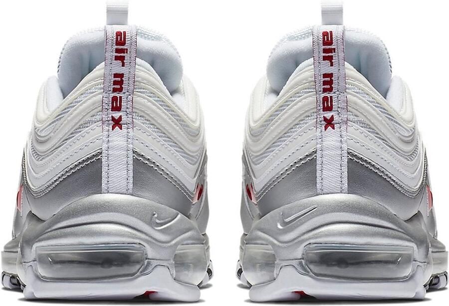 Nike Air Max 97 QS Wit Metallic Silver Zwart Varsity Red Wit Grijs Air Max Lifestyle Heren Sneakers voor Mannen