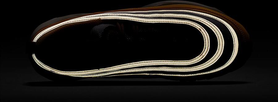 Nike Air Max 97 Topaz Gold White Black Geel Wit Air Max Lifestyle Dames Sneakers voor Vrouwen