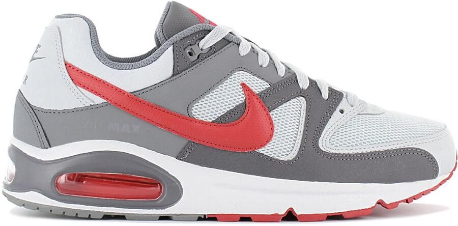Nike Air Max Command Pure Platinum Dark Grey Cool Grey Gym Red Wit Grijs Air Max Lifestyle Heren Sneakers voor Mannen