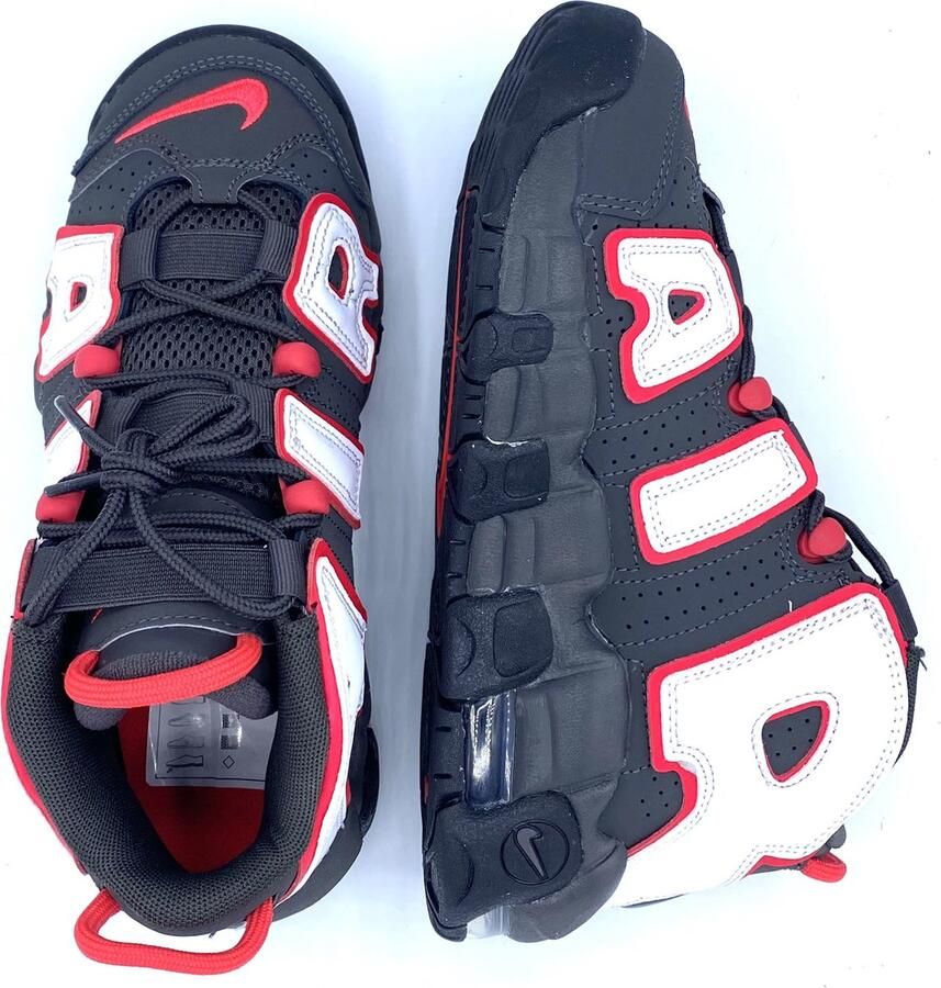 Nike Air More Uptempo Kinderschoenen Medium Ash Black Siren Red White - Foto 2