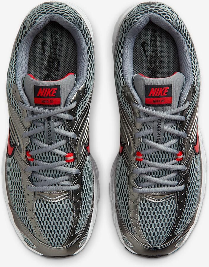 Nike Air Max Moto 2K Smoke Grey Black Metallic Pewter University Red Grijs Rood Air Max Lifestyle Heren Sneakers voor Mannen - Foto 2