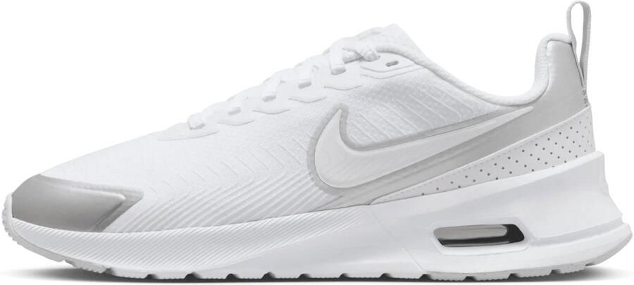 Nike Air Max Nuaxis Wit Pure Platinum Metallic Silver Wit Grijs Air Max Lifestyle Dames Sneakers voor Vrouwen Doos zonder deksel