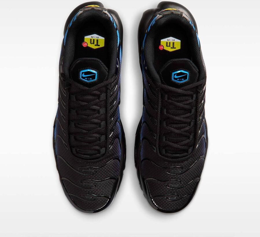 Nike Air Max Plus Black Black-Blue Crystal Zwart Blauw Air Max Plus Lifestyle Heren Sneakers voor Mannen