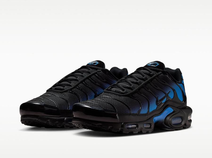 Nike Air Max Plus Black Black-Blue Crystal Zwart Blauw Air Max Plus Lifestyle Heren Sneakers voor Mannen