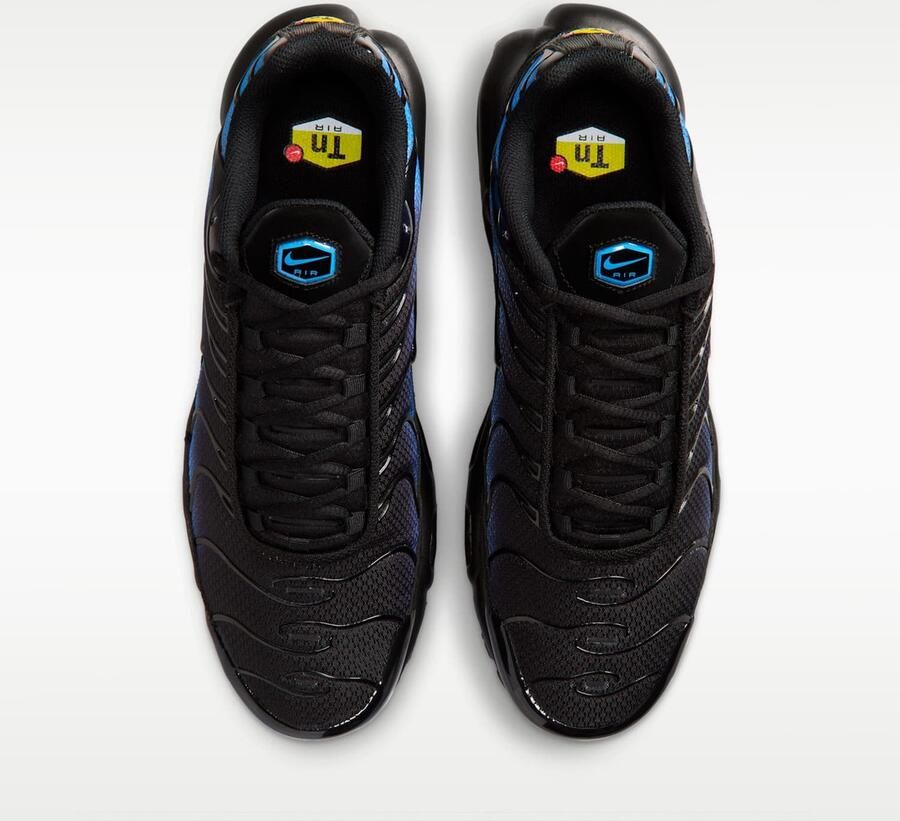 Nike Air Max Plus Black Black-Blue Crystal Zwart Blauw Air Max Plus Lifestyle Heren Sneakers voor Mannen