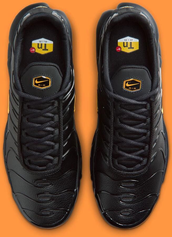 Nike Air Max Plus Premium Sneakers Black Laser Orange Zwart Oranje Air Max Plus Lifestyle Heren Sneakers voor Mannen