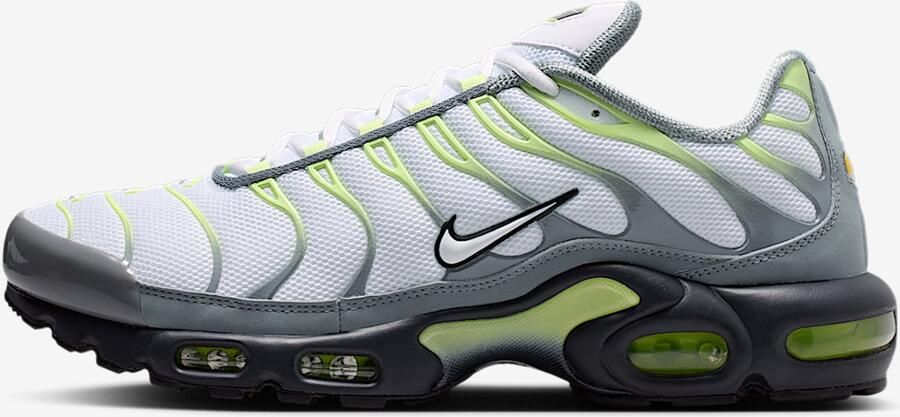Nike Air Max Plus Sneakers Cool Grey White-Light Liquid Lime Grijs Wit Groen Air Max Lifestyle Heren Sneakers voor Mannen