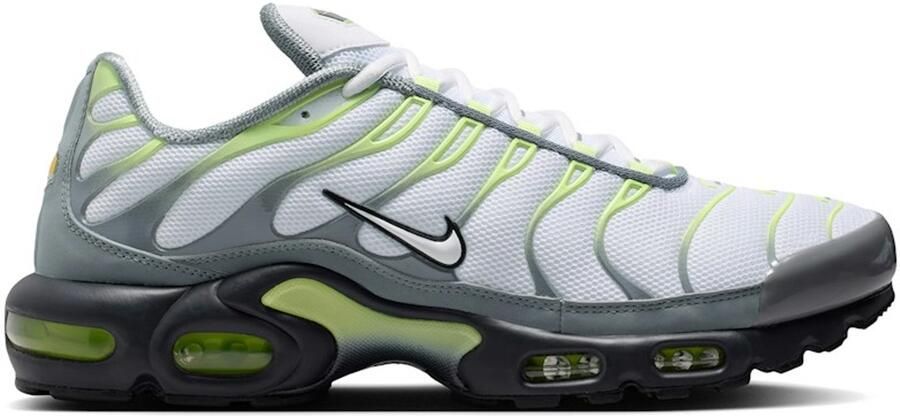 Nike Air Max Plus Sneakers Cool Grey White-Light Liquid Lime Grijs Wit Groen Air Max Plus Lifestyle Heren Sneakers voor Mannen