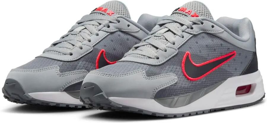 Nike Air Max Solo Wolf Grey Cool Grey Bright Crimson Anthracite Grijs Rood Air Max Lifestyle Kinder Sneakers voor en
