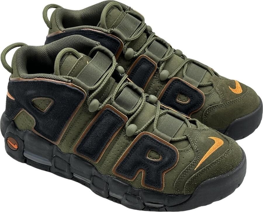 Nike Air More Uptempo '96 Herenschoenen 40.5 Cargo Khaki Pecan Alpha Orange Zwart - Foto 2