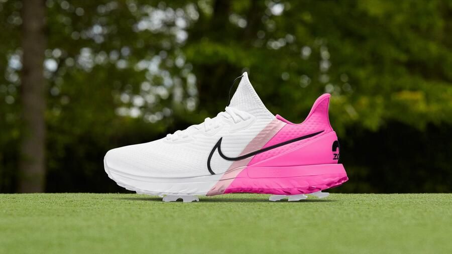 Nike Air Zoom Infinity Tour Golf Heren Flyknit Wit Roze Doos Zonder Deksel