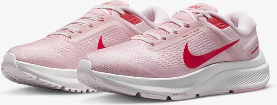 Nike Air Zoom Structure Dames Hardloopschoenen Roze Rood Wit Doos zonder deksel