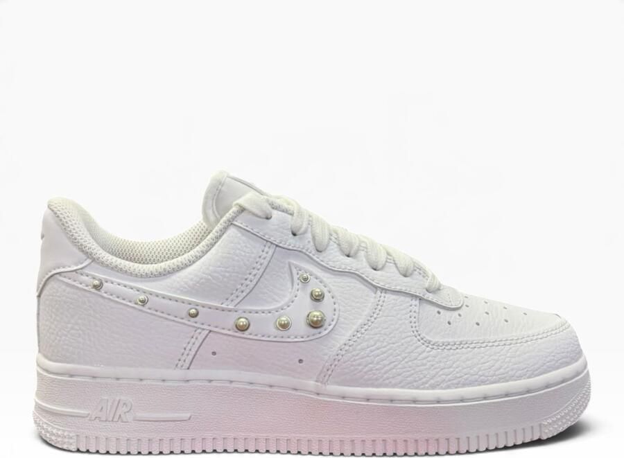 Nike Air Force 1 '07 (W) Sneakers White White-Metallic Silver Wit Zilver Air Force 1 Lifestyle Sneakers voor - Foto 3