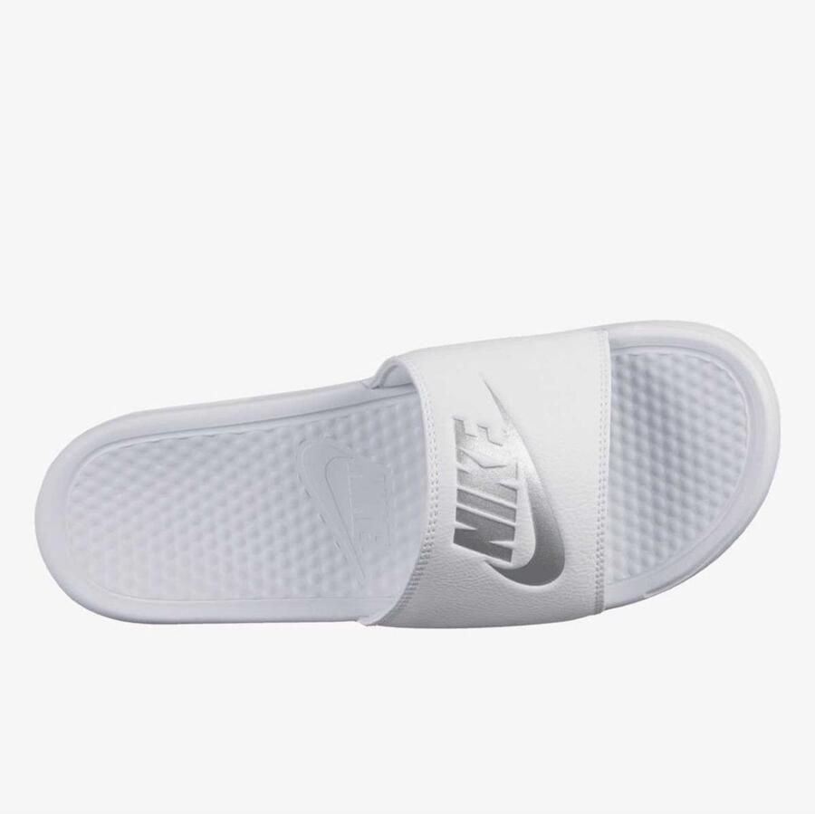 Nike Benassi Jdi slippers Unisex Wit Zilver