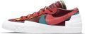 Nike Blazer Low sacai KAWS Red - Rood/Blauw/Oranje/Roze