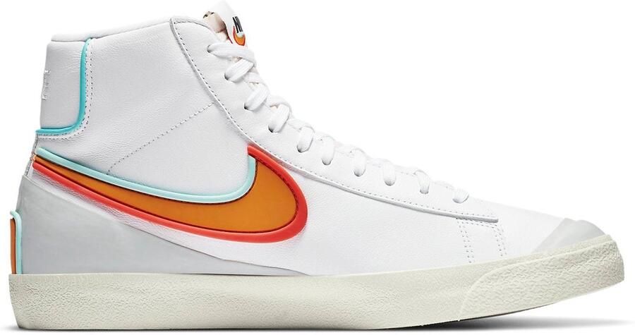 Nike Blazer Mid '77 Infinite Sneakers White Kumquat (White Aurora Green Bright Crimson Kumquat) Wit Oranje Blazer Lifestyle Heren