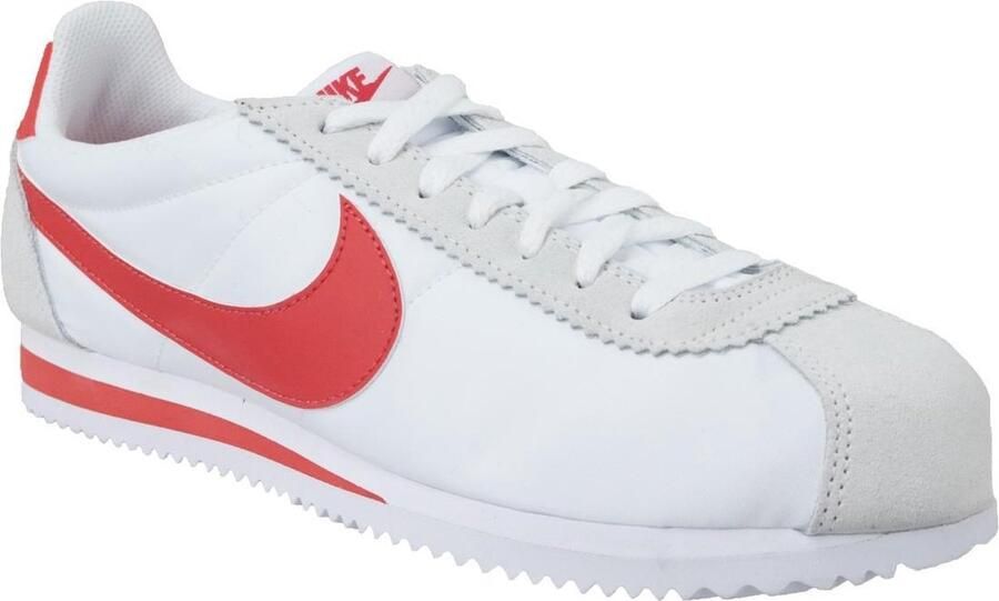 Nike Classic Cortez Nylon Wit Habanero Red Wit Rood Cortez Lifestyle Heren Sneakers voor Mannen