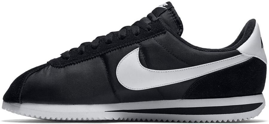 Nike Cortez Basic Nylon Sneakers Black White (Black White Metallic Silver) Zwart Wit Cortez Lifestyle Heren