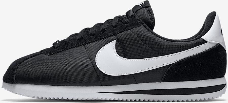 Nike Cortez Basic Nylon Zwart Metallic Silver Wit Zwart Wit Cortez Lifestyle Heren Sneakers voor Mannen