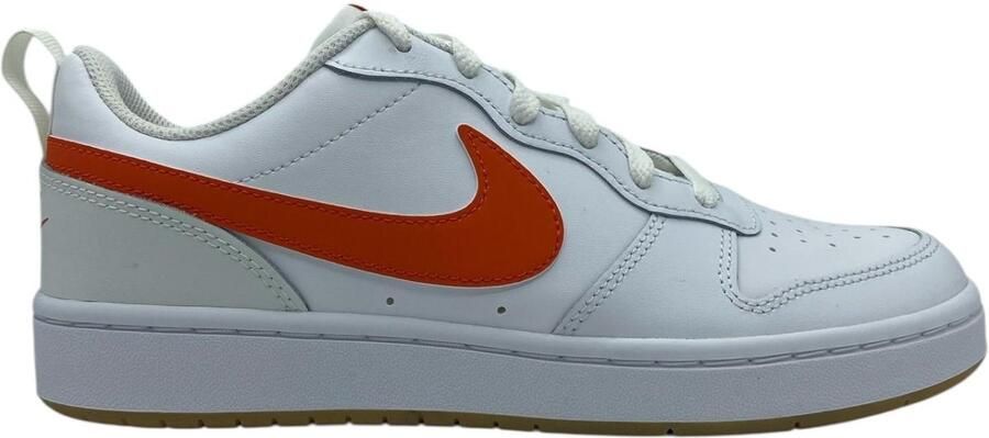 Nike Court Borough Low Kinder Sneaker Wit Oranje Doos zonder deksel