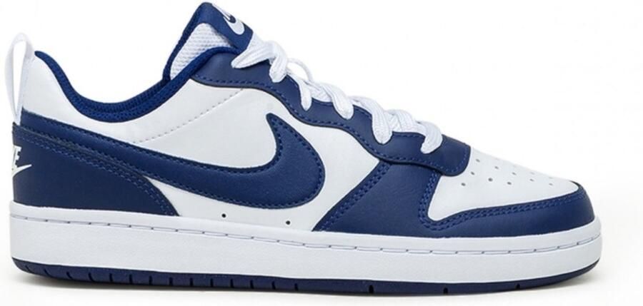 Nike Court Borough Low 2 (GS) leren sneaker wit blauw kobaltblauw