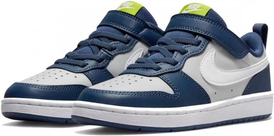 Nike court borough low 2 sneakers blauw grijs kinderen
