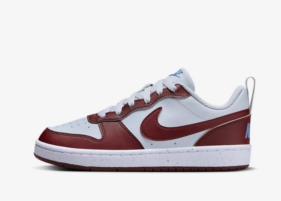 Nike Court Borough Low Recraft Unisex Sneakers Rood Wit DV5456-006 Leer Lage Platte Zool Vetersluiting