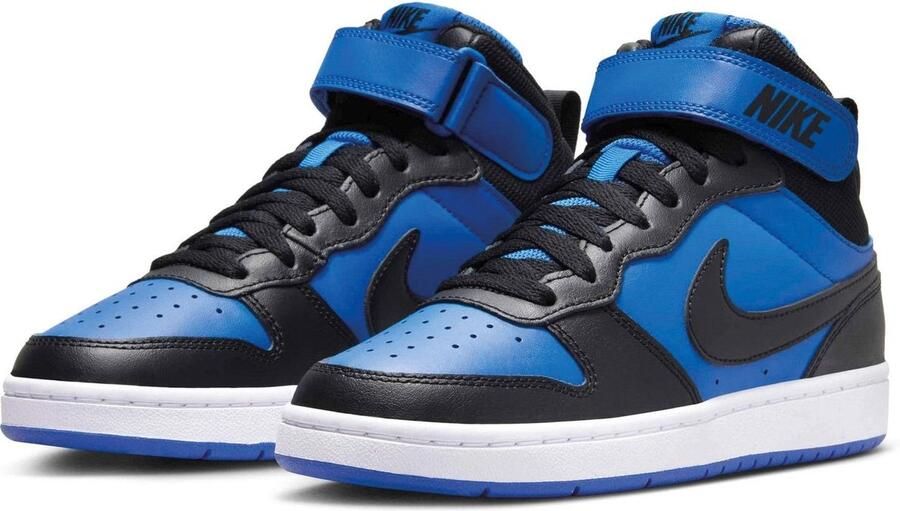 Nike Court Borough Mid 2 Big Sneakers Zwart Blauw Unisex - Foto 2