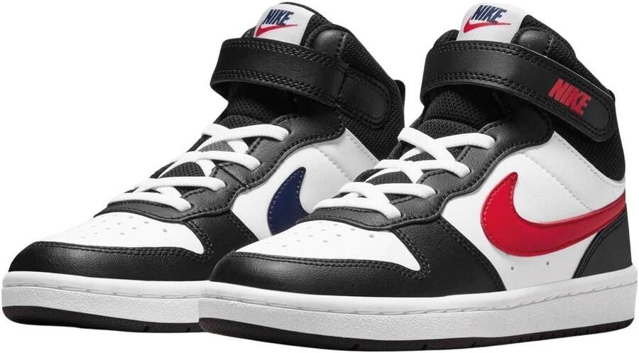 Nike court borough mid 2 sneakers wit rood kinderen - Foto 4