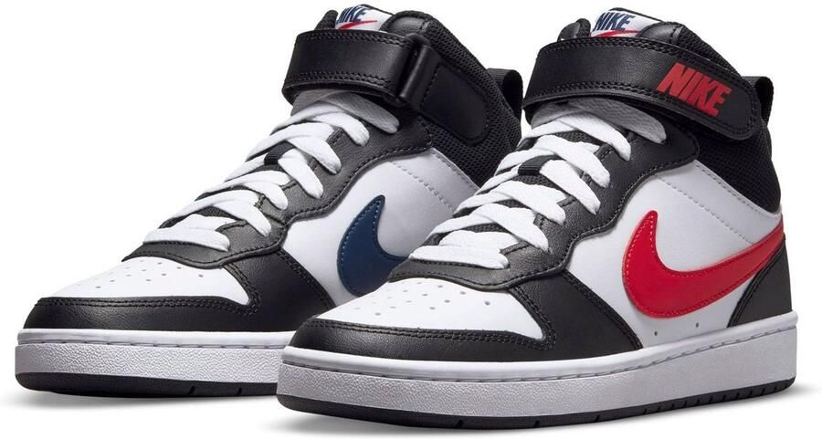 Nike Kids Nike Court Borough Mid kids sneaker Wit rood - Foto 2