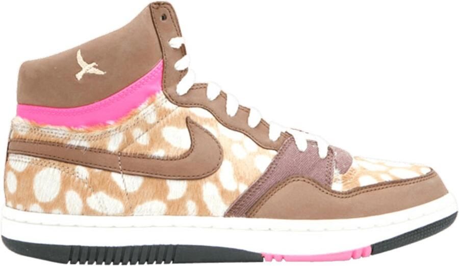 Nike Court Force Hi Premium Sneakers Medium Brown Medium Brown-Sail-Laser Pink Bruin Beige Roze Court Force Lifestyle Dames Sneakers voor Vrouwen