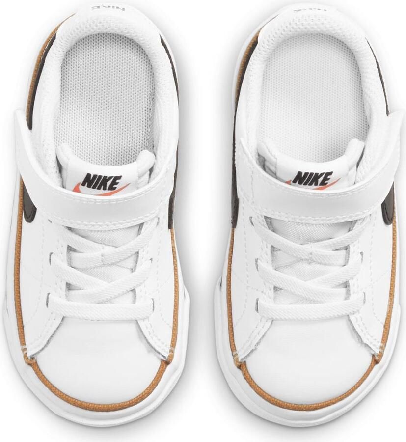 Nike Court Legacy Schoen voor baby's peuters 18.5 Wit Desert Ochre Gum Light Brown Zwart - Foto 3