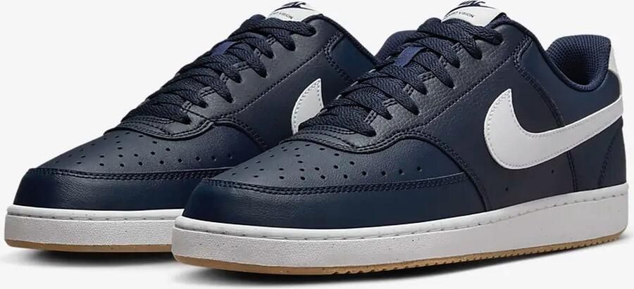 Nike Court vision LO Sneakers Unisex Donker Blauw wit - Foto 2