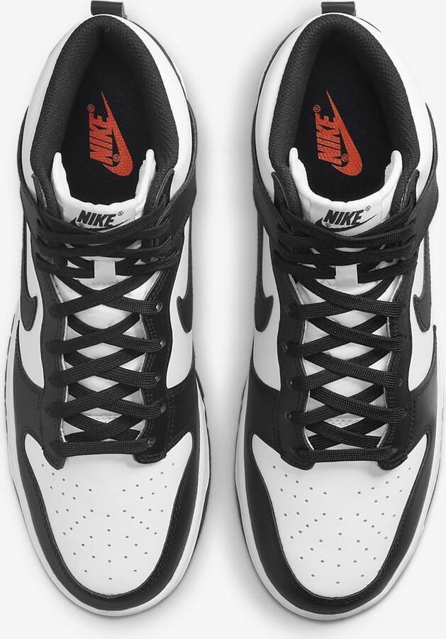 Nike Dunk High Retro Panda White Black-University Red DD1399 105 zwart wit hoge sneakers unisex - Foto 5