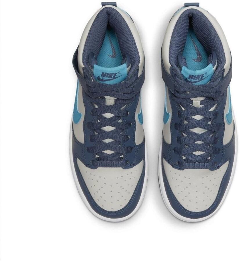 Nike Dunk High Light Bone Diffused Blue Wit Blue Lightning Wit Blauw Dunk Lifestyle Kinder Sneakers voor en Doos zonder deksel