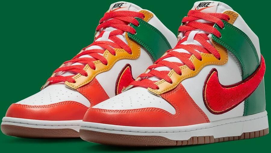 Nike Dunk Hi Retro University White Habanero Red Team Red Malachite Schoenmaat 40 1 2 Sneakers DR8805 100 - Foto 2