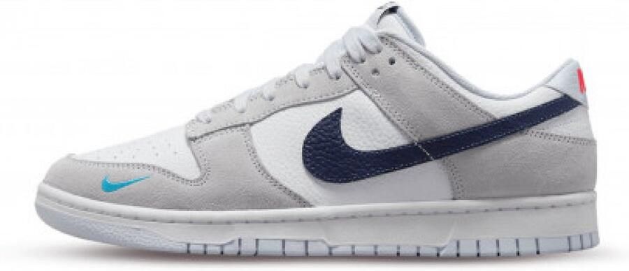 Nike herenschoenen Dunk Low Football Grey White Bright Crimson Midnight Navy- Heren Football Grey White Bright Crimson Midnight Navy - Foto 4