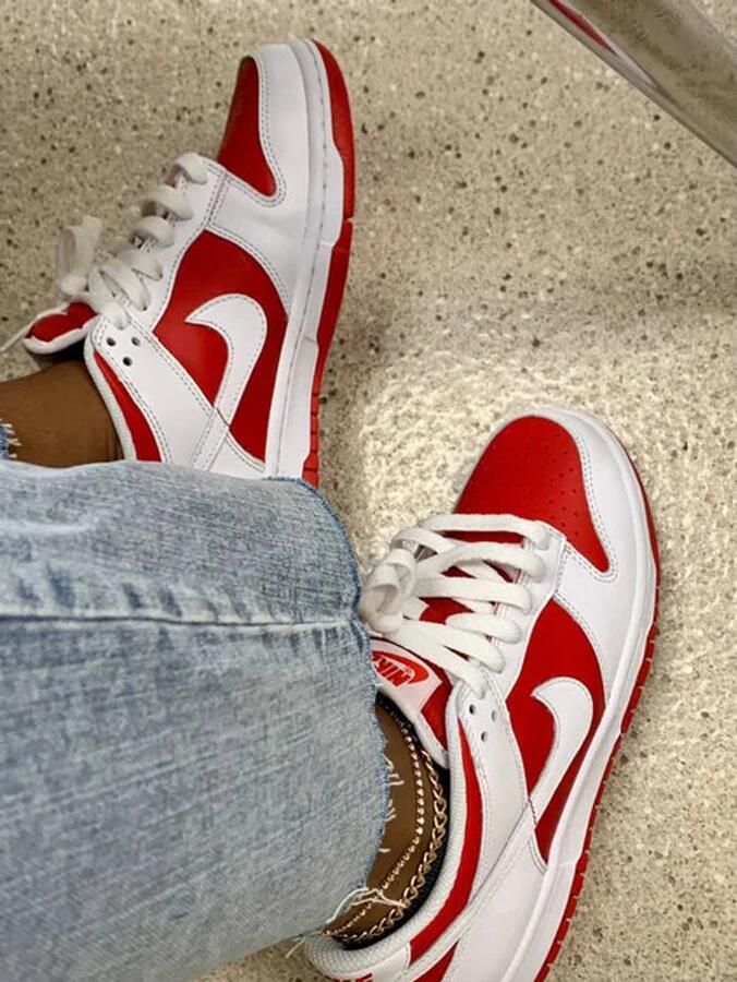 Nike Lage Sneakers Baskets dunk low championship red cuir