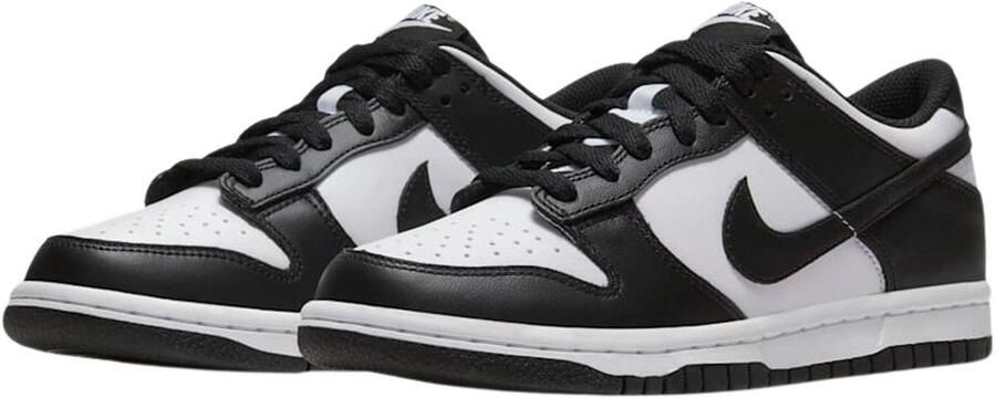 Nike Kinder Sneakers Dunk Low BG Panda Wit Zwart 35 5 EU Klassieke lage sneakers perfecte balans tussen retro stijl en dagelijks comfort. Gemaakt van natuurlijk leer - Foto 17