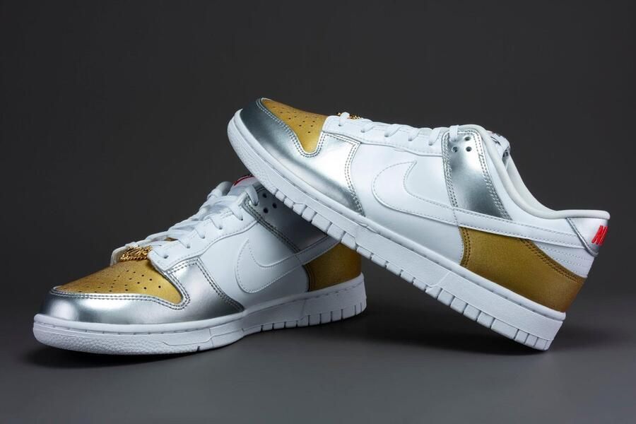 Nike Dunk Low Heirloom (W) Dames Sneakers Sportschoenen Schoenen Gold-Zilver-Wit DH4403 - Foto 2
